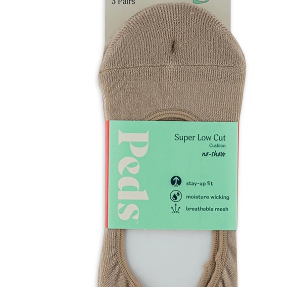 300. Ped Beige No-Show Socks Set - Picture 2 of 5